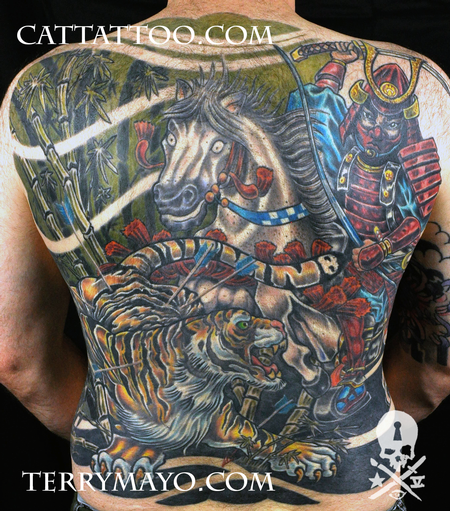 Tattoos - Samurai Hunting Tiger - 93687